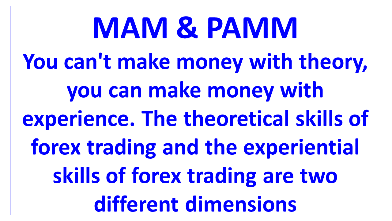 can not make money with theory can make money with experience en